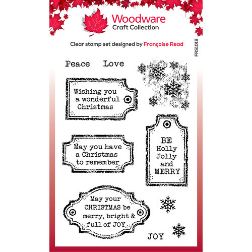 Woodware - Clear Photopolymer Stamps - Christmas Old Labels