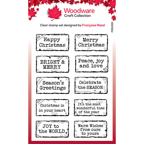 Woodware - Clear Photopolymer Stamps - Christmas Distressed Labels