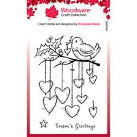 Creative Expressions - Woodware Craft Collection - Christmas - Clear Photopolymer Stamps - Hanging Hearts