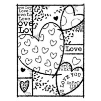Creative Expressions - Woodware Craft Collection - Clear Photopolymer Stamps - Heart Collage