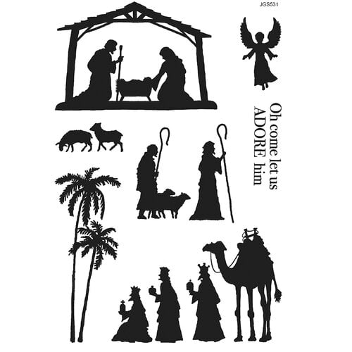 Creative Expressions - Woodware Craft Collection - Christmas - Clear Photopolymer Stamps - Nativity Silhouette