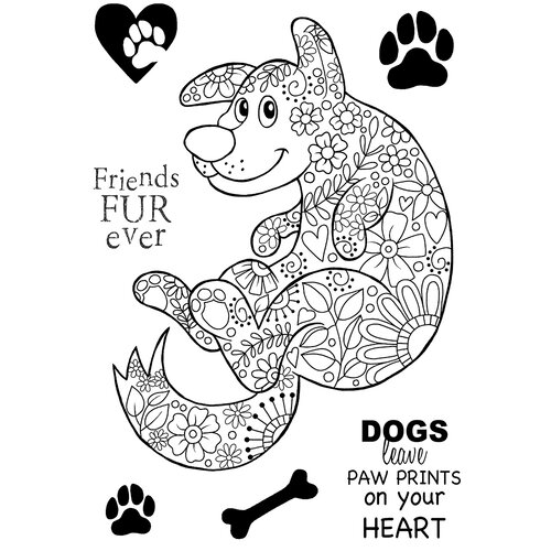 Creative Expressions - Woodware Craft Collection - Clear Photopolymer Stamps - Decorative Dog
