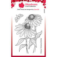 Woodware - Clear Photopolymer Stamps - Echinacea And Moth