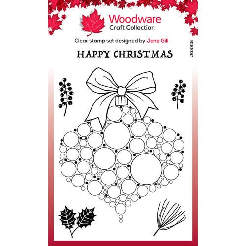 Woodware - Christmas - Clear Photopolymer Stamps - Big Bubble Bauble - Twigs and Berries