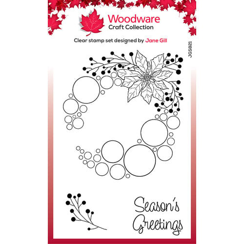 Creative Expressions - Woodware Craft Collection - Christmas - Clear Photopolymer Stamps - Big Bubble - Poinsettia