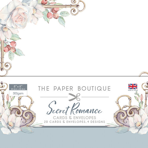 The Paper Boutique - Secret Romance Collection - 8 x 8 Card and Envelope Pack