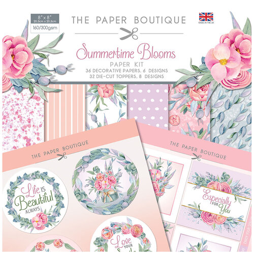 The Paper Boutique - Summertime Blooms Collection - 8 x 8 Paper Kit