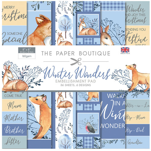 The Paper Boutique - Winter Wonders Collection - 8 x 8 Embellishments Pad