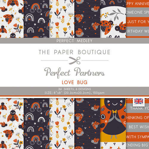 The Paper Boutique - Love Bug Collection - Perfect Partners - 8 x 8 Paper Pad - Medley