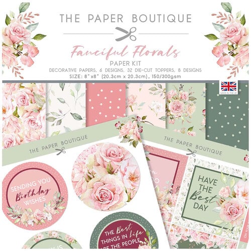 The Paper Boutique - Fanciful Florals Collection - 8 x 8 Paper Kit