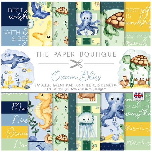 The Paper Boutique - Ocean Bliss Collection - 8 x 8 Embellishment Pad