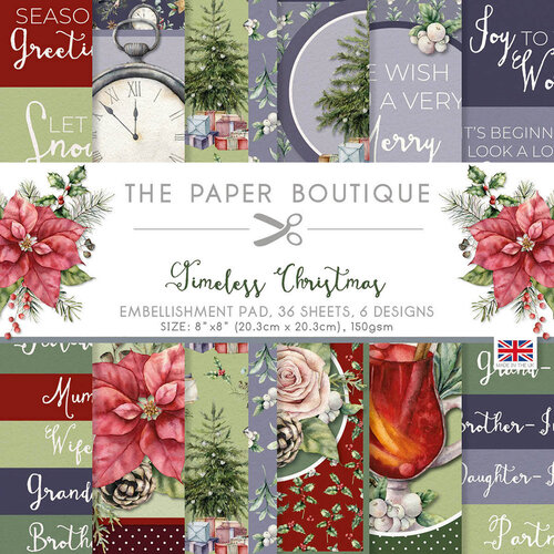 The Paper Boutique - Timeless Christmas Collection - 8 x 8 Embellishments Pad