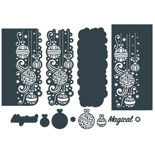 The Paper Boutique - Christmas - Festive Trimmings Collection - Border Die - Magical Baubles