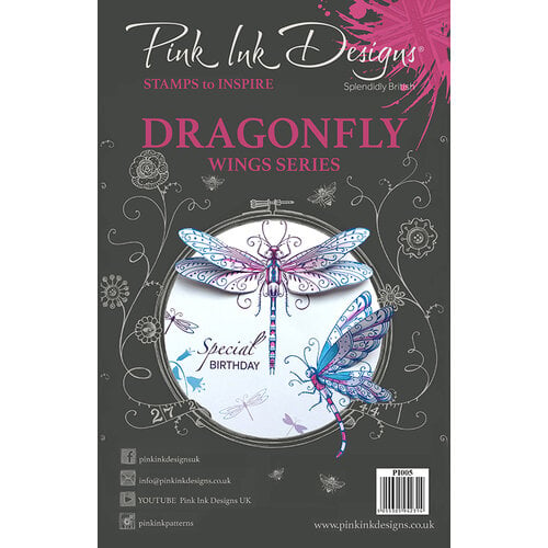 Pink Ink Designs - Clear Acrylic Stamps - A5 - Dragonfly