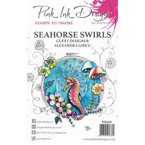 Pink Ink Designs - Clear Acrylic Stamp - Seahorse Swirls