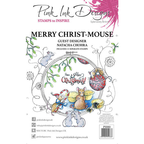 Pink Ink Designs - Christmas - Festive Collection - Clear Photopolymer Stamps - A5 - Merry Christ-Mouse