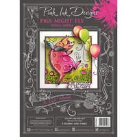 Pink Ink Designs - A Cut Above - Die and Clear Acrylic Stamp Set - Pigs Might Fly