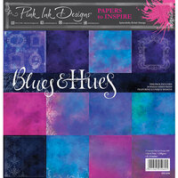 Pink Ink Designs - 8 x 8 Paper Pad - Blues and Hues