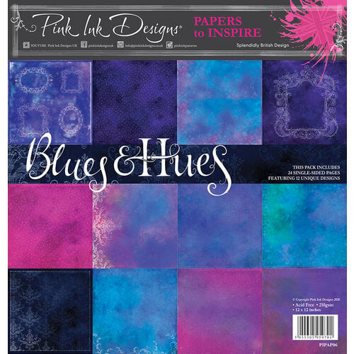 Pink Ink Designs - 12 x 12 Paper Pad - Blues and Hues