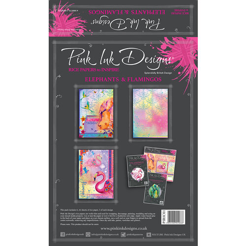 Pink Ink Designs - Elephants and Flamingos Collection - A4 - Rice Paper Pack