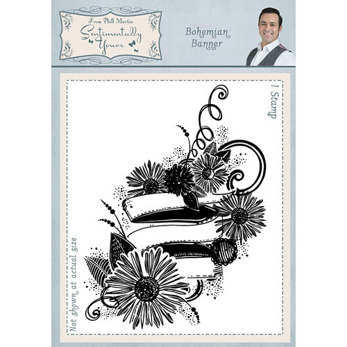 Creative Expressions - Sentimentally Yours Collection - Unmounted Rubber Stamps - Bohemian Banner