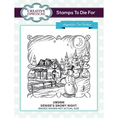 Creative Expressions - Christmas - Unmounted Rubber Stamps - Denise's Snowy Night