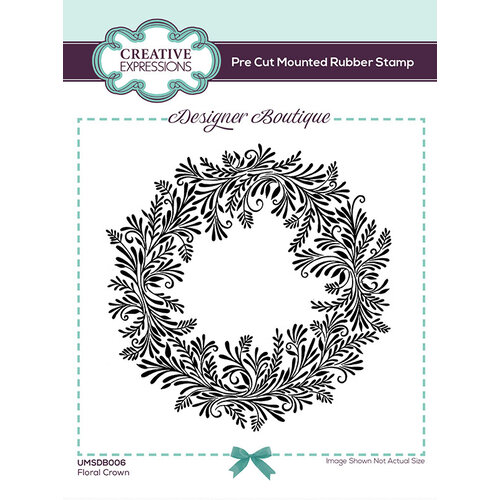 Creative Expressions - Designer Boutique Collection - Unmounted Rubber Stamps - Floral Crown