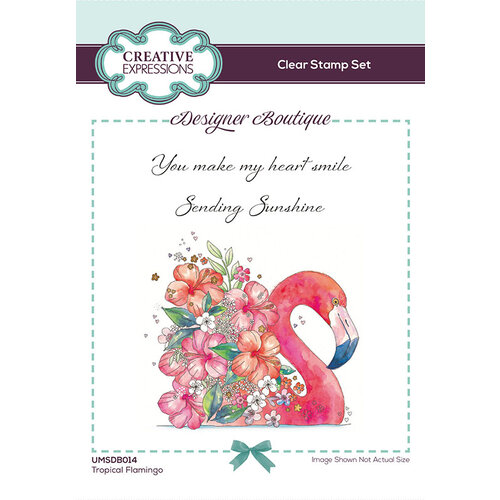 Creative Expressions - Designer Boutique Collection - Clear Acrylic Stamps - Tropical Flamingo