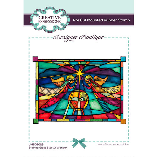 Creative Expressions - Designer Boutique Collection - Unmounted Rubber Stamps - Stained Glass Star of Wonder