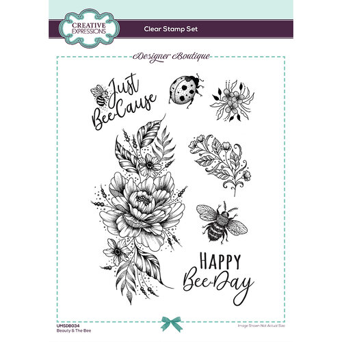 Creative Expressions - Designer Boutique Collection - Clear Acrylic Stamps - Beauty and The Bee