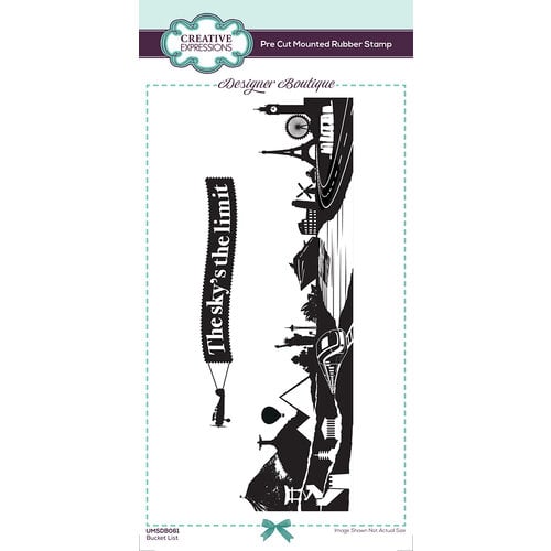 Creative Expressions - Designer Boutique Collection - DL Pre-Cut Mounted Rubber Stamps - Slimline - Bucket List