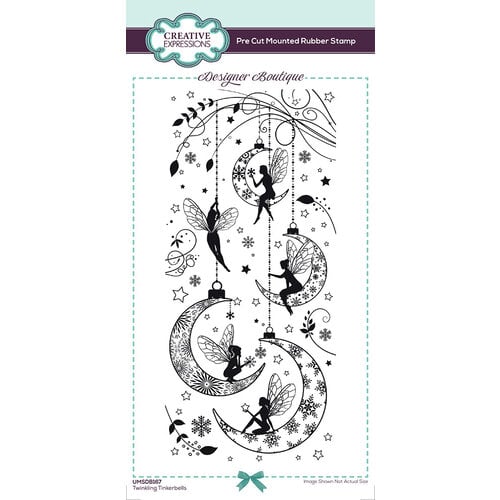 Creative Expressions - Designer Boutique Collection - Christmas - Pre-Cut Mounted Rubber Stamps - Twinkling Tinkerbells
