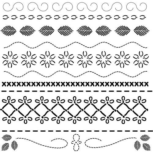 The Crafter's Workshop - 12 x 12 Doodling Templates - Deco Stitches