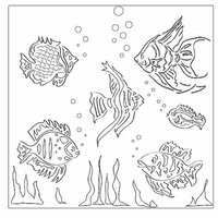 The Crafter's Workshop - 12 x 12 Doodling Templates - Fishies