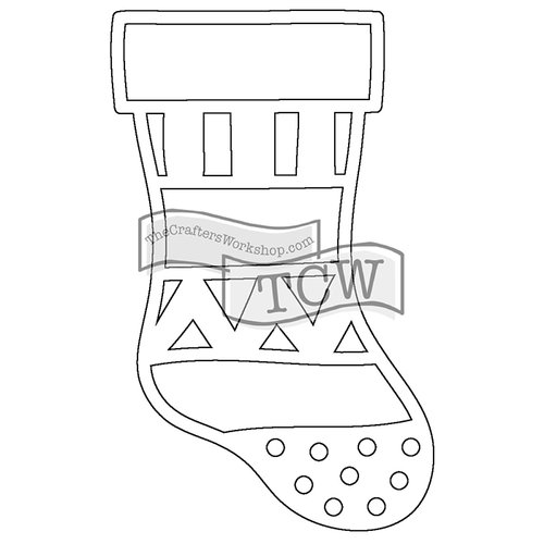 The Crafters Workshop - Rhonda Fragments - Doodling Template - Christmas Stocking Fragments