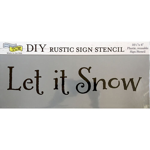 The Crafter's Workshop - 16.5 x 6 Rustic Sign Stencil - Let it Snow