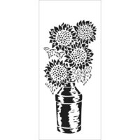 The Crafter's Workshop - Stencils - Slimline - Sunflowers in Milk Pail