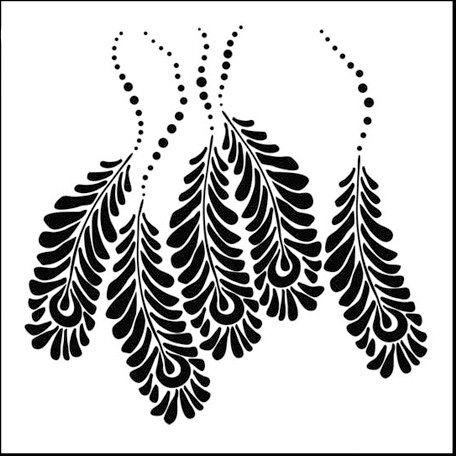 The Crafter's Workshop - 6 x 6 Doodling Templates - Mini Peacock Feathers