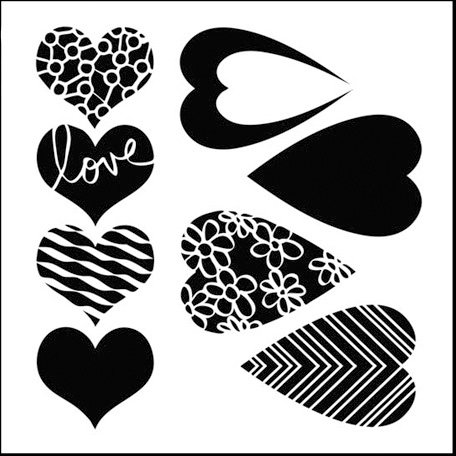 The Crafter's Workshop - 12 x 12 Doodling Templates - Mix and Match Hearts