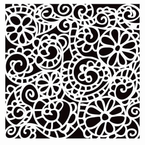 The Crafter's Workshop - 12 x 12 Doodling Templates - Swirly Garden