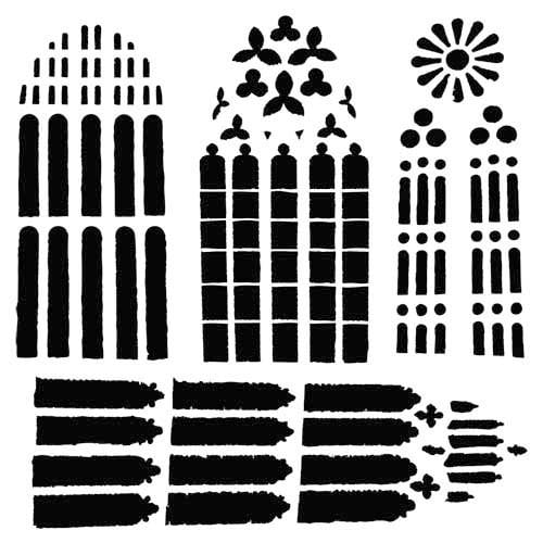 The Crafter's Workshop - 12 x 12 Doodling Template - Church Windows