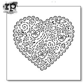 The Crafter's Workshop - 6 x 6 Doodling Template - Embroidered Heart