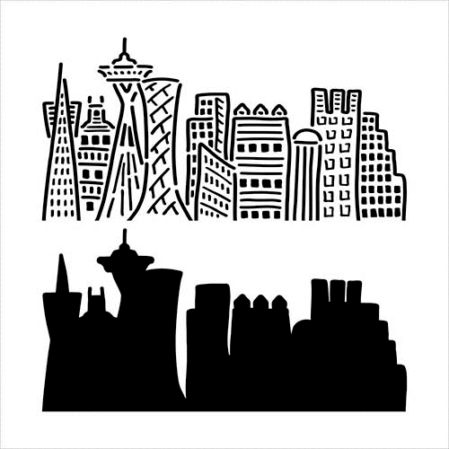 The Crafter's Workshop - 12 x 12 Doodling Template - Skyline