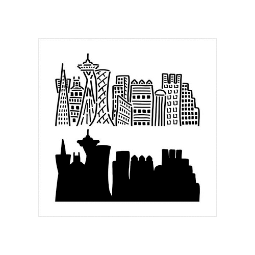 The Crafter's Workshop - 6 x 6 Doodling Template - Skyline