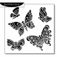 The Crafter's Workshop - 12 x 12 Doodling Template - Solid Butterflies