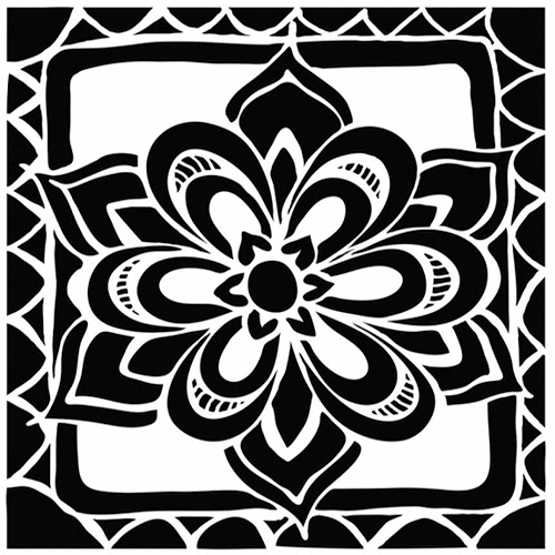 The Crafter's Workshop - 12 x 12 Doodling Template - Zen Flower