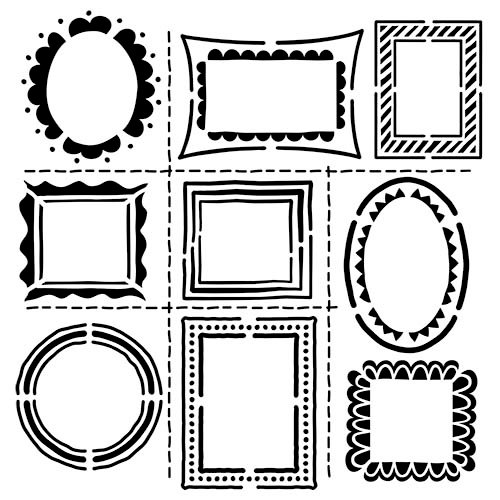 The Crafter's Workshop - 6 x 6 Doodling Template - Hand Drawn Frames