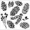 The Crafter's Workshop - 12 x 12 Doodling Templates - Pinecones