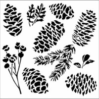 The Crafter's Workshop - 12 x 12 Doodling Templates - Pinecones