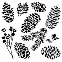 The Crafter's Workshop - 6 x 6 Stencils - Mini Pinecones